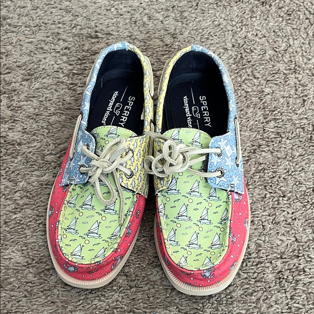 Sperry Kids' Colorful Sailboat Moccasins vineyard vines collaboration